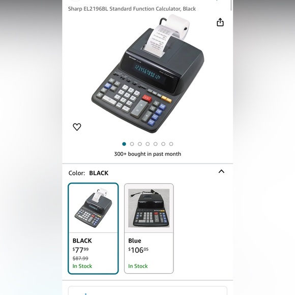 Sharp EL2196BL 12-Digit Desktop Printing Calculator, Black - Picture 6 of 8